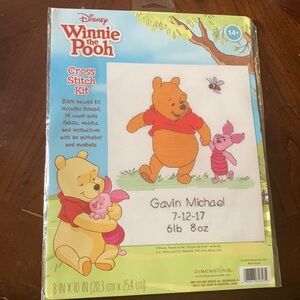 Winnie The Pooh Cross Stitch Kit Birth Record Kit